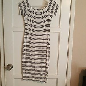 Medium White w/Black Stripes Dress